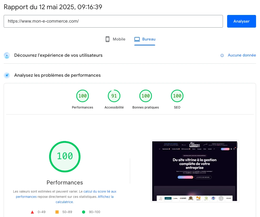 Résultats de positionnement Google obtenus par ADEBO Agency